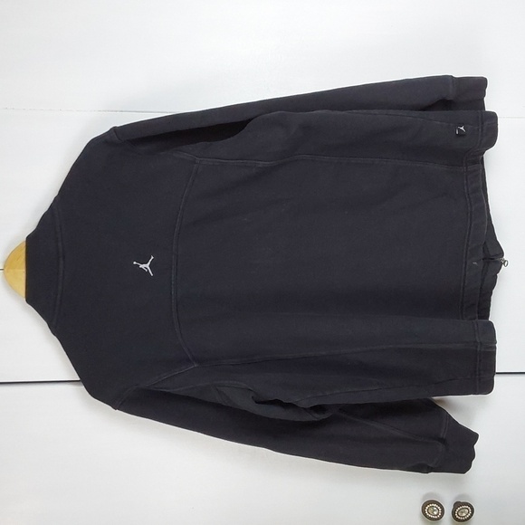 Air Jordan Black Full Zip Sweatshirt Jacket Pockets Excellent con. Mens Sz.M - Picture 9 of 14